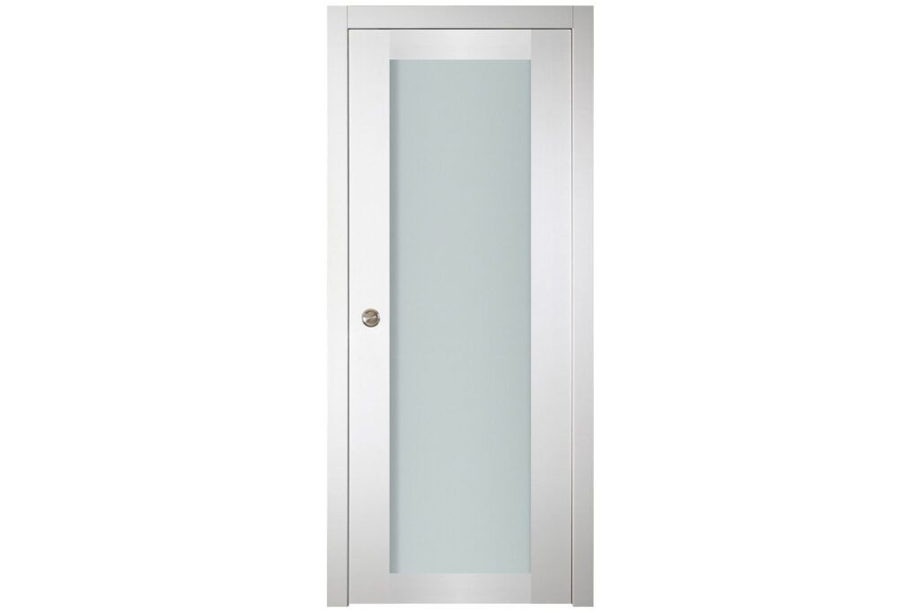 Nova Italia Vetro 1 Lite Alaskan White Laminate Interior Door - Single Pocket