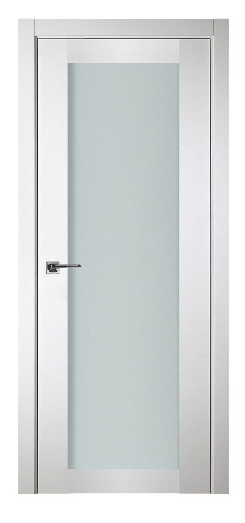 Nova Italia Vetro 1 Lite Alaskan White Laminate Interior Door