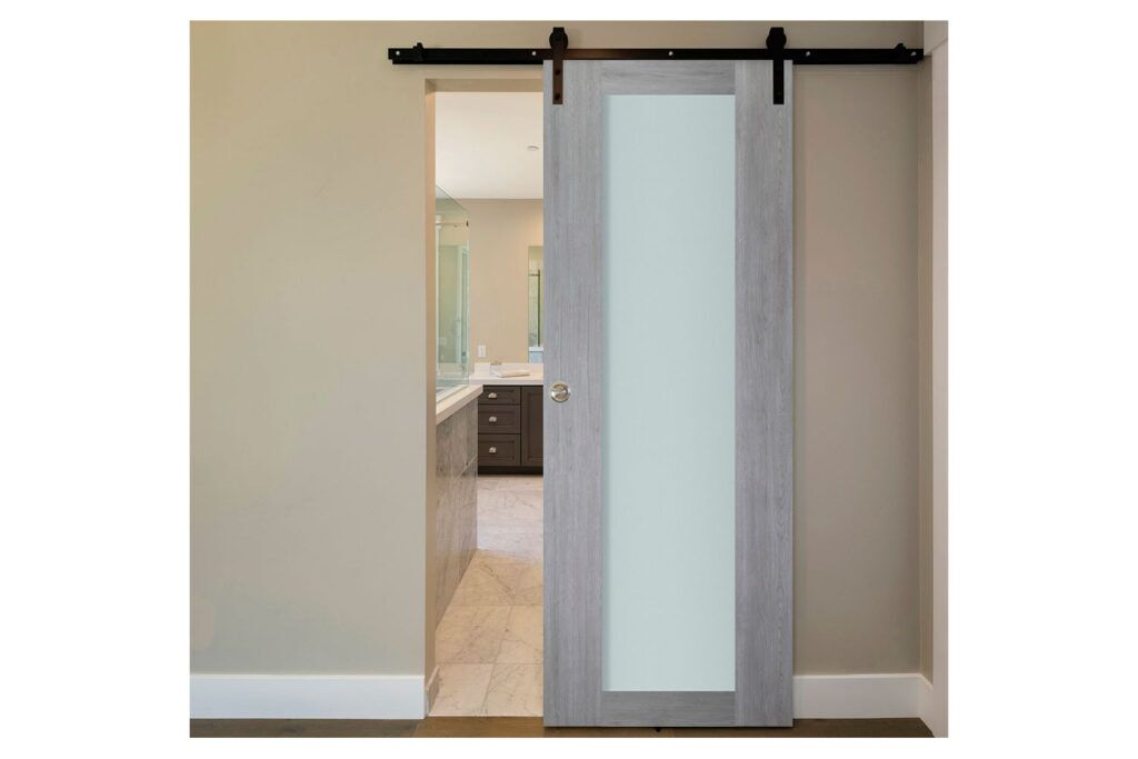 Nova Italia Vetro 1 Lite Light Grey Laminate Interior Door - Barn Door