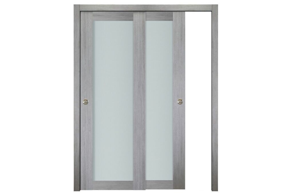 Nova Italia Vetro 1 Lite Light Grey Laminate Interior Door - Bypass Door
