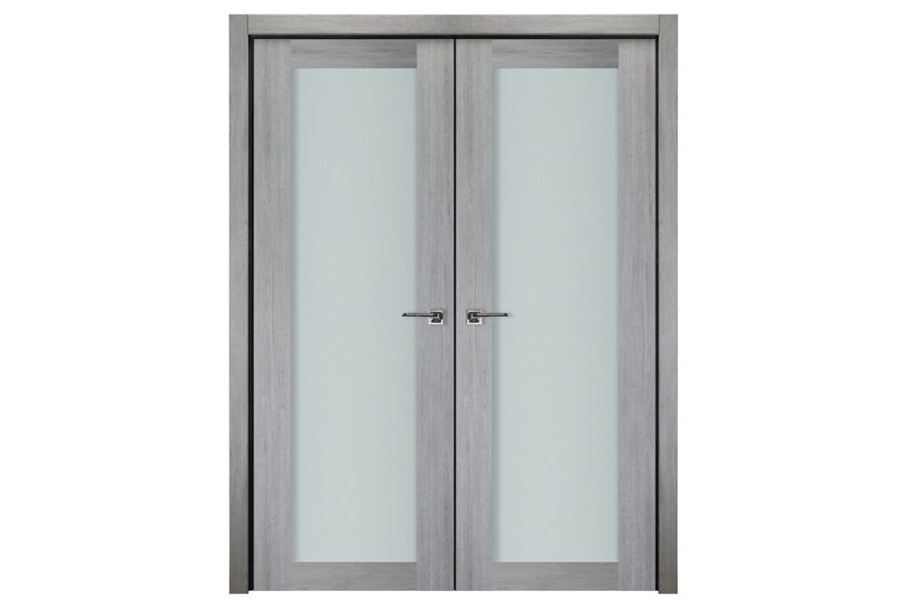 Nova Italia Vetro 1 Lite Light Grey Laminate Interior Door - Double Door