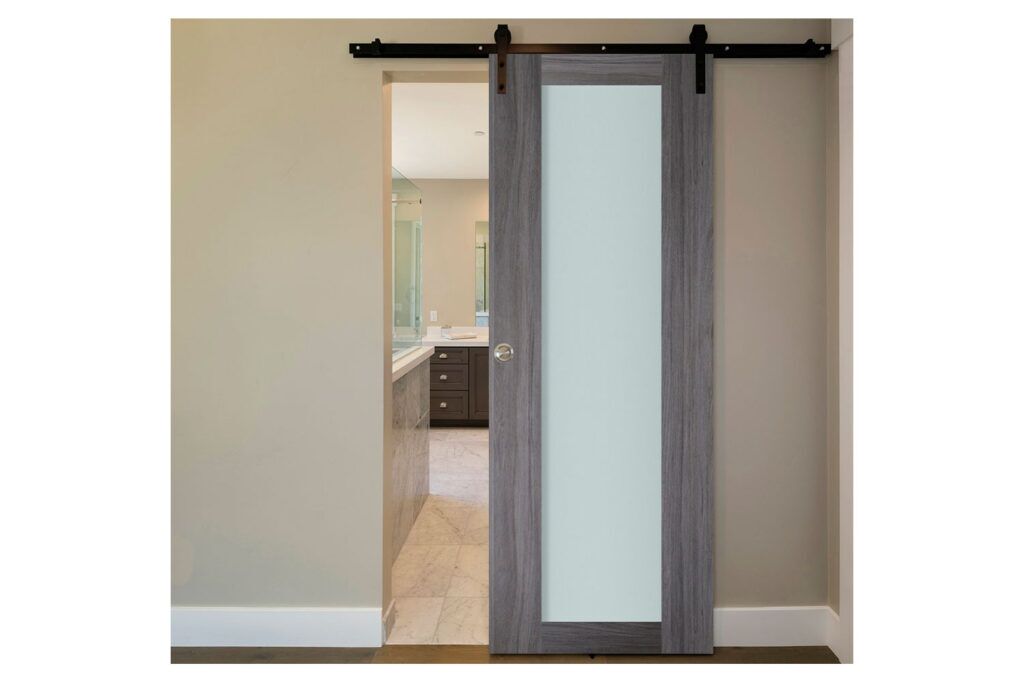 Nova Italia Vetro 1 Lite Swiss Elm Laminate Interior Door - Barn Door