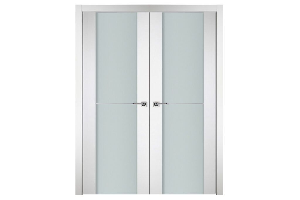 Nova Italia Vetro 1H Alaskan White Laminate Interior Door - Double Door