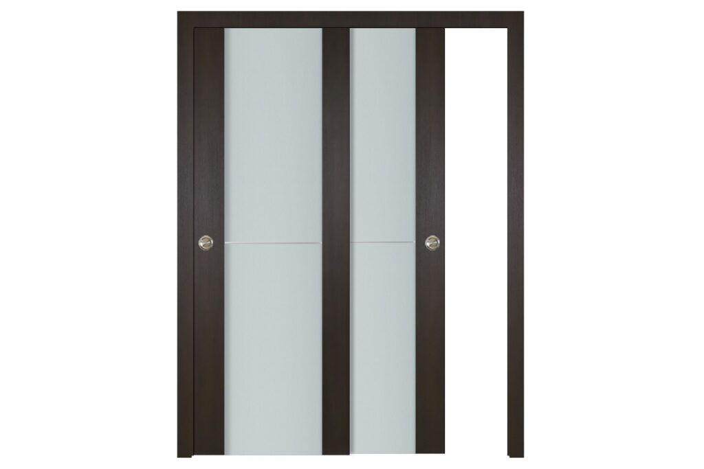 Nova Italia Vetro 1H Premium Wenge Laminate Interior Door - Bypass Door