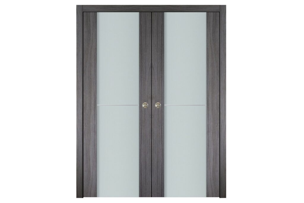 Nova Italia Vetro 1H Swiss Elm Laminate Interior Door - Double Pocket