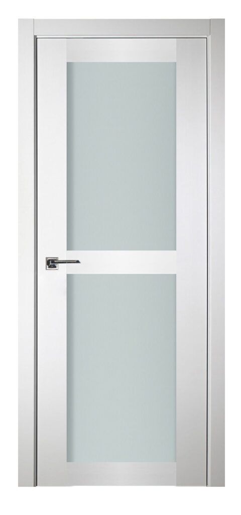 Nova Italia Vetro 2 Lite Alaskan White Laminate Interior Door