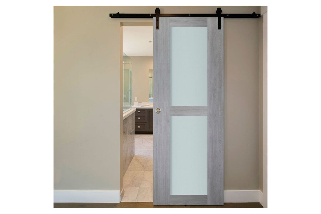 Nova Italia Vetro 2 Lite Light Grey Laminate Interior Door - Barn Door