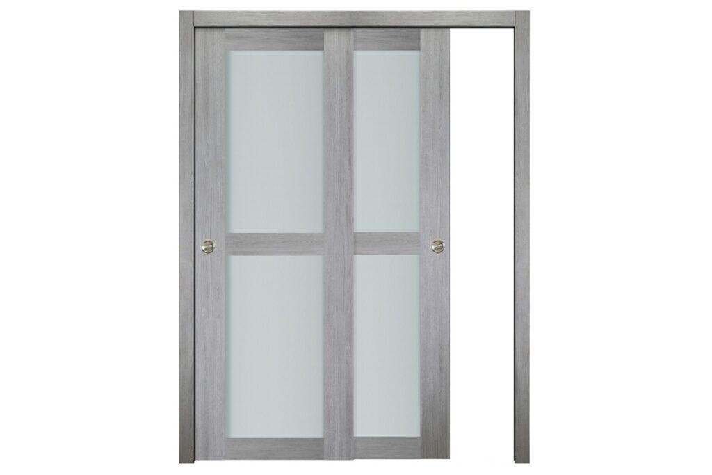 Nova Italia Vetro 2 Lite Light Grey Laminate Interior Door - Bypass Door