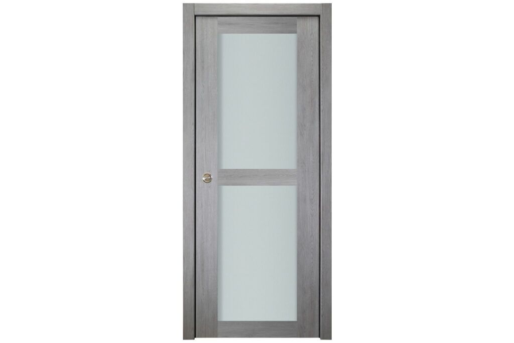 Nova Italia Vetro 2 Lite Light Grey Laminate Interior Door - Single Pocket