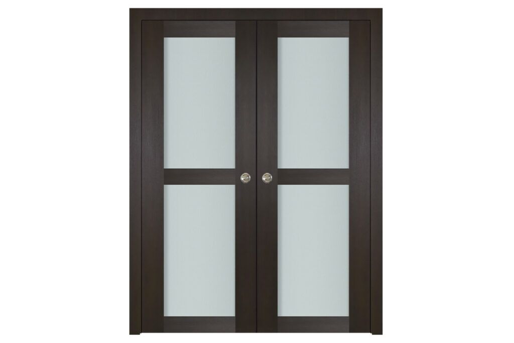 Nova Italia Vetro 2 Lite Premium Wenge Laminate Interior Door - Double Pocket
