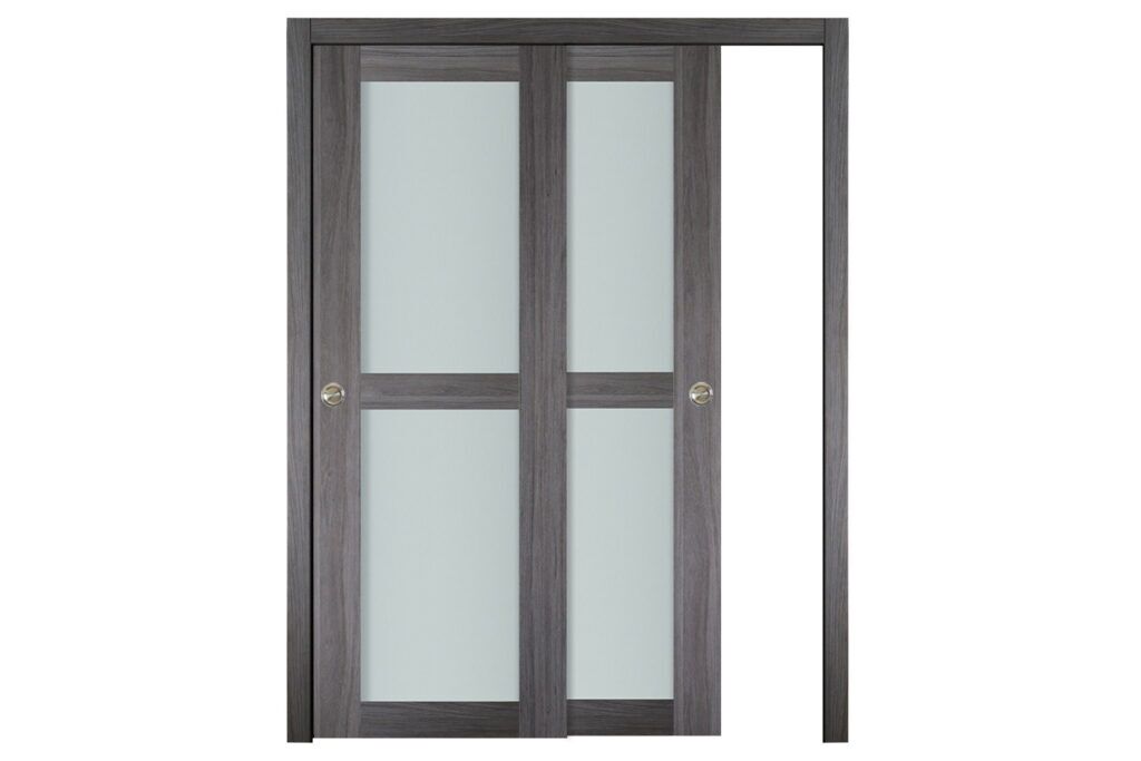 Nova Italia Vetro 2 Lite Swiss Elm Laminate Interior Door - Bypass Door