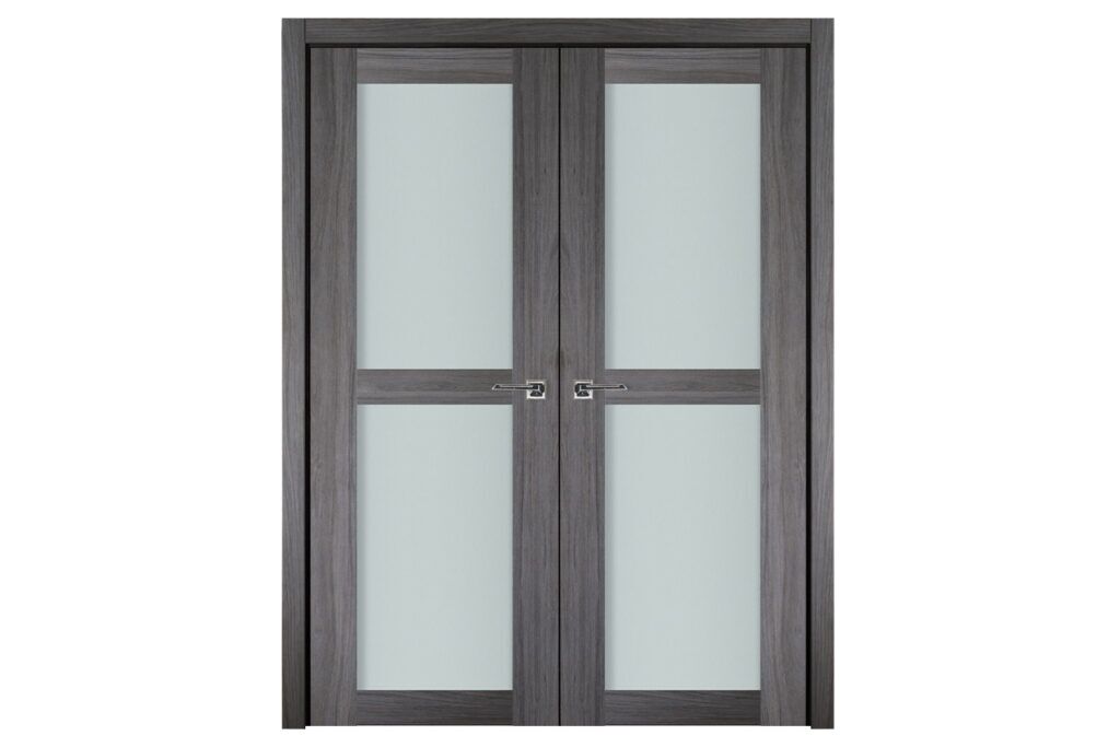 Nova Italia Vetro 2 Lite Swiss Elm Laminate Interior Door - Double Door