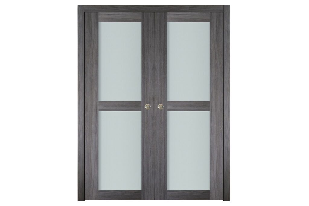 Nova Italia Vetro 2 Lite Swiss Elm Laminate Interior Door - Double Pocket