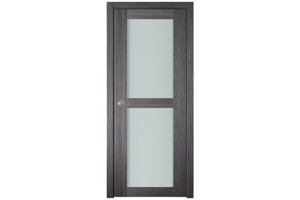 Nova Italia Vetro 2 Lite Swiss Elm Laminate Interior Door - Single Pocket