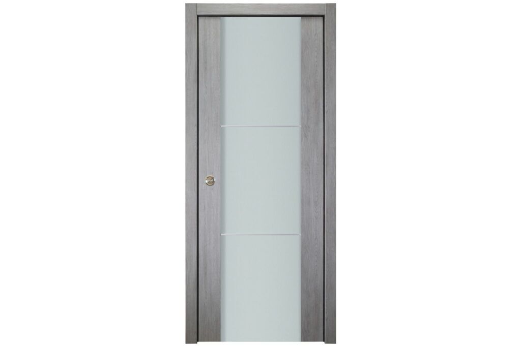 Nova Italia Vetro 2H Light Grey Laminate Interior Door - Single Pocket