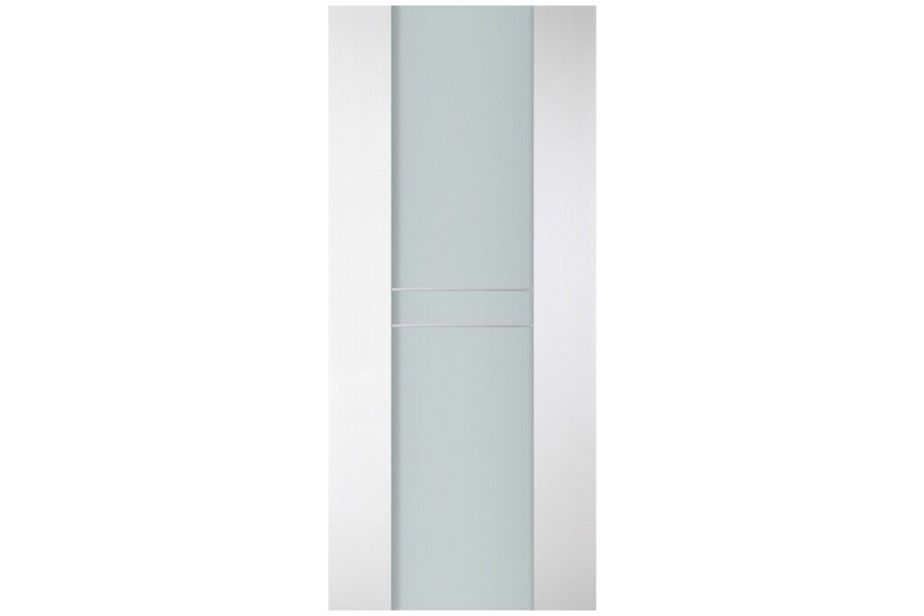 Nova Italia Vetro 2HC Alaskan White Laminate Interior Door - Slab