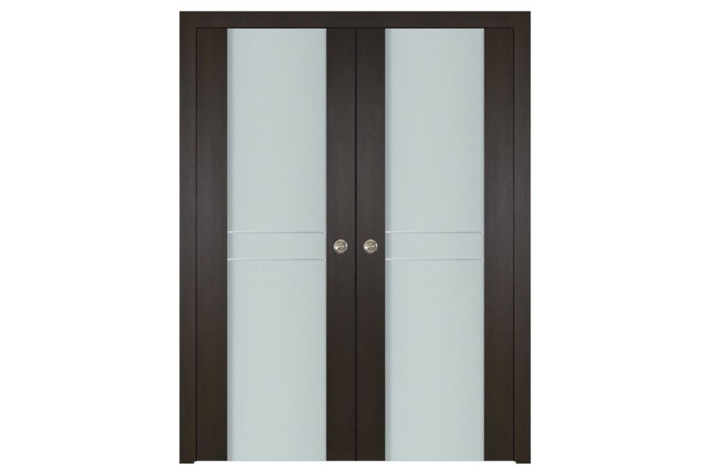 Nova Italia Vetro 2HC Premium Wenge Laminate Interior Door - Double Pocket