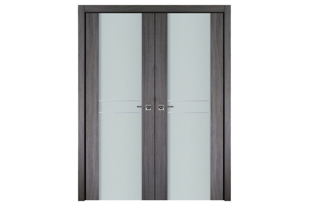Nova Italia Vetro 2HC Swiss Elm Laminate Interior Door - Double Door
