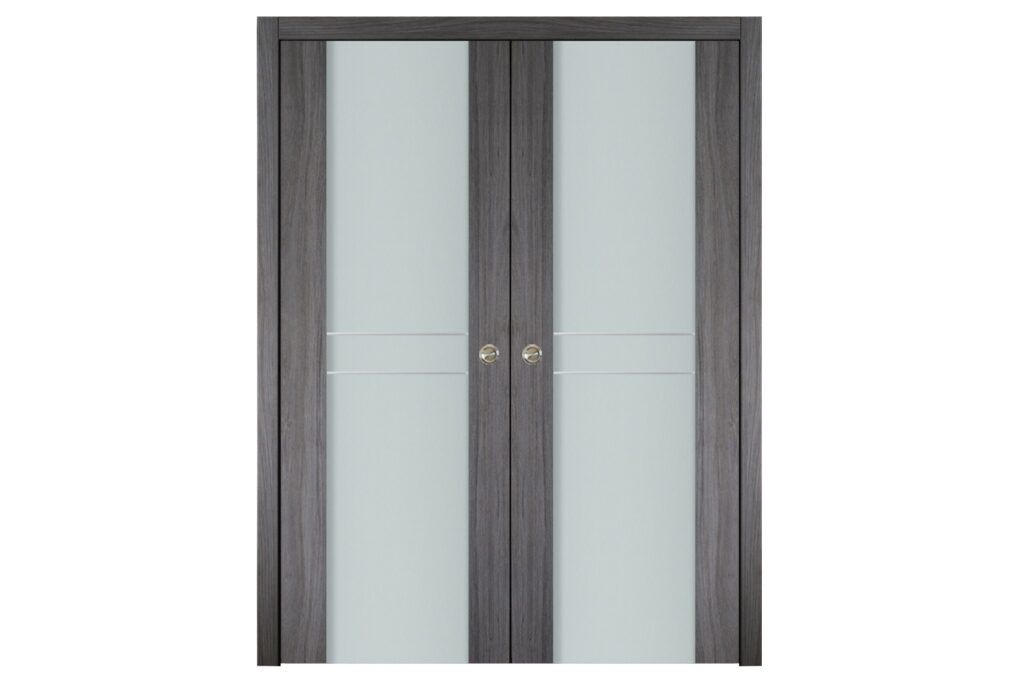 Nova Italia Vetro 2HC Swiss Elm Laminate Interior Door - Double Pocket