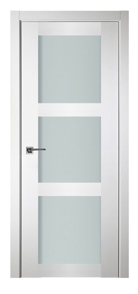 Nova Italia Vetro 3 Lite Alaskan White Laminate Interior Door