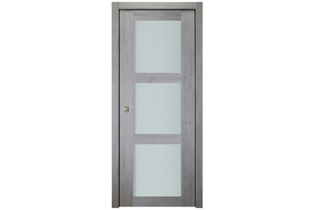 Nova Italia Vetro 3 Lite Light Grey Laminate Interior Door - Single Pocket
