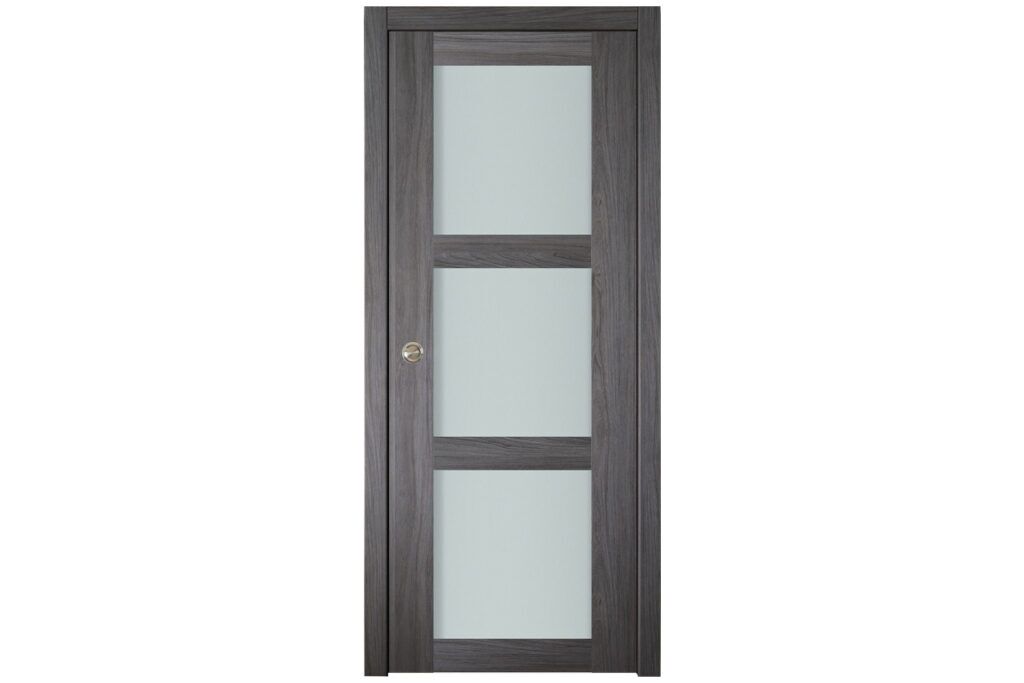 Nova Italia Vetro 3 Lite Swiss Elm Laminate Interior Door - Single Pocket