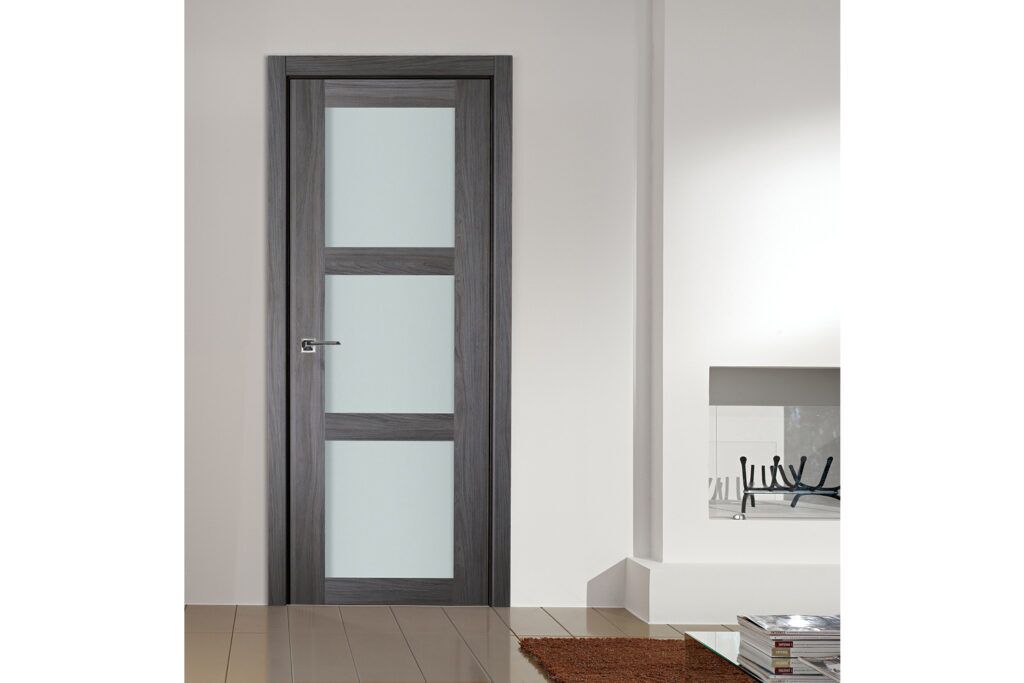 Nova Italia Vetro 3 Lite Swiss Elm Laminate Interior Door