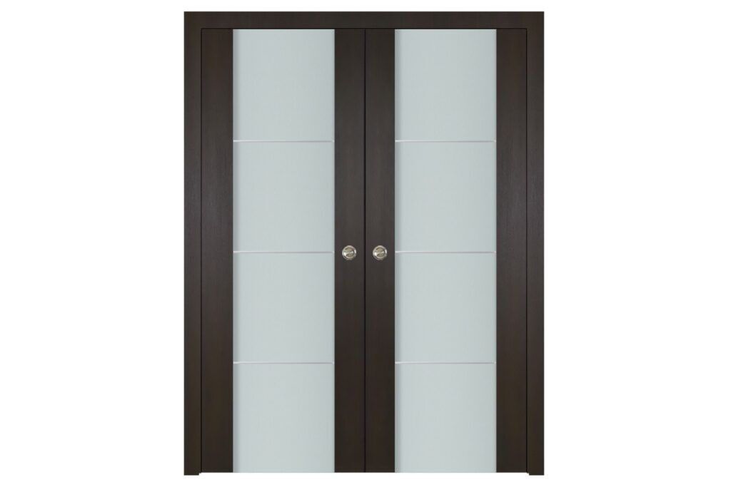 Nova Italia Vetro 3H Premium Wenge Laminate Interior Door - Double Pocket