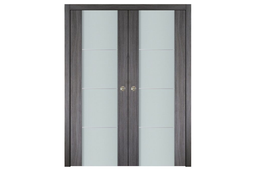 Nova Italia Vetro 3H Swiss Elm Laminate Interior Door - Double Pocket
