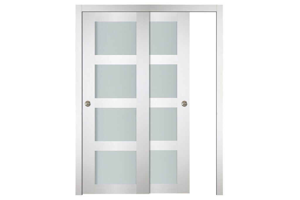 Nova Italia Vetro 4 Lite Alaskan White Laminate Interior Door - Bypass Door