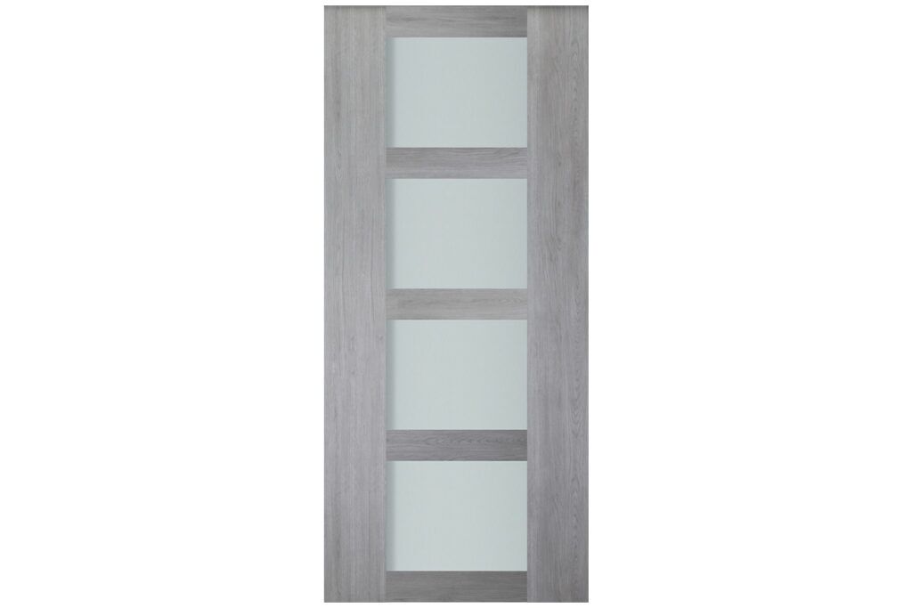 Nova Italia Vetro 4 Lite Light Grey Laminate Interior Door - Slab