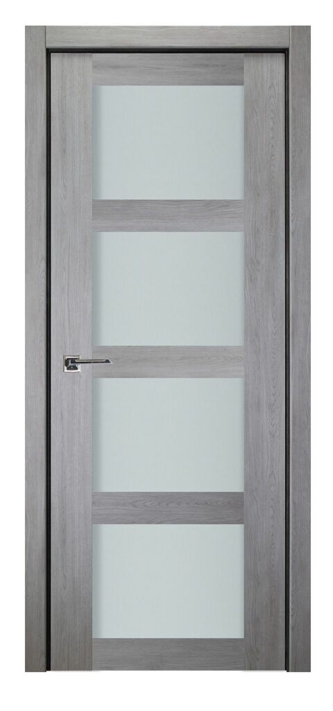 Nova Italia Vetro 4 Lite Light Grey Laminate Interior Door