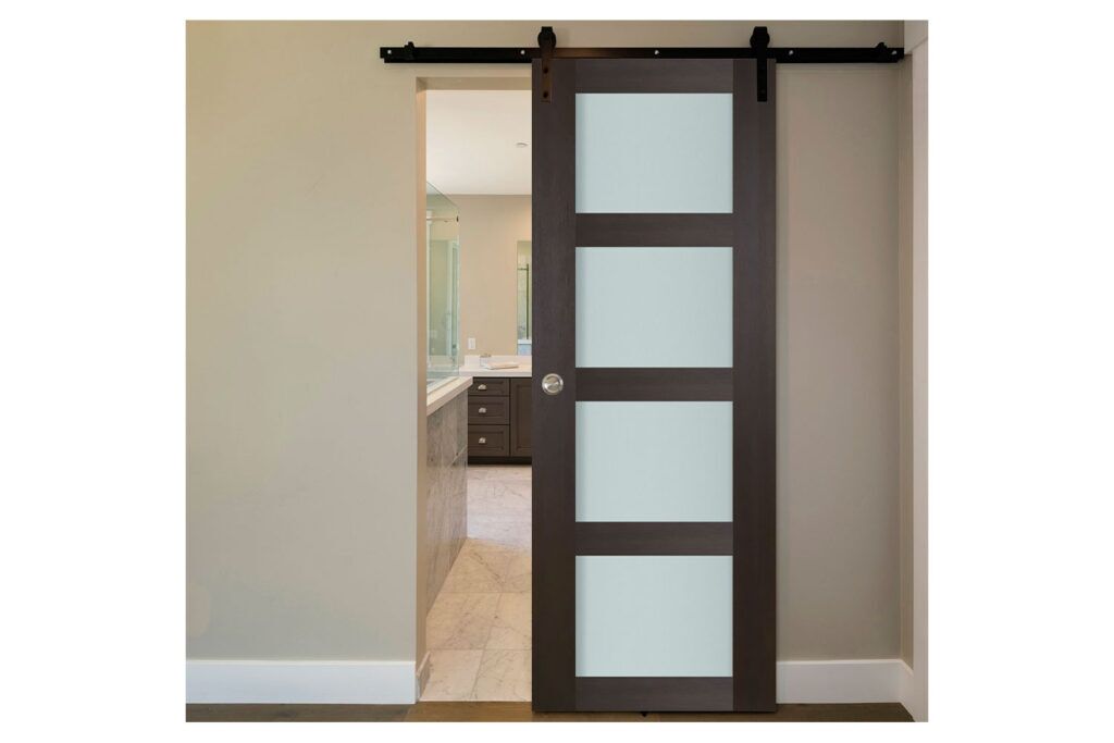 Nova Italia Vetro 4 Lite Premium Wenge Laminate Interior Door - Barn Door