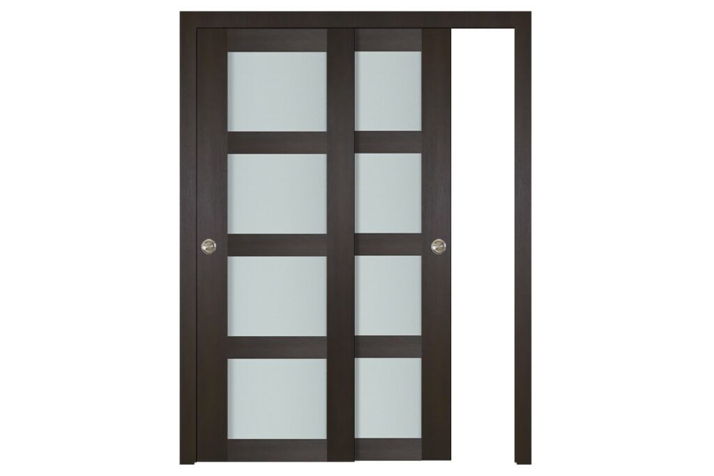 Nova Italia Vetro 4 Lite Premium Wenge Laminate Interior Door - Bypass Door