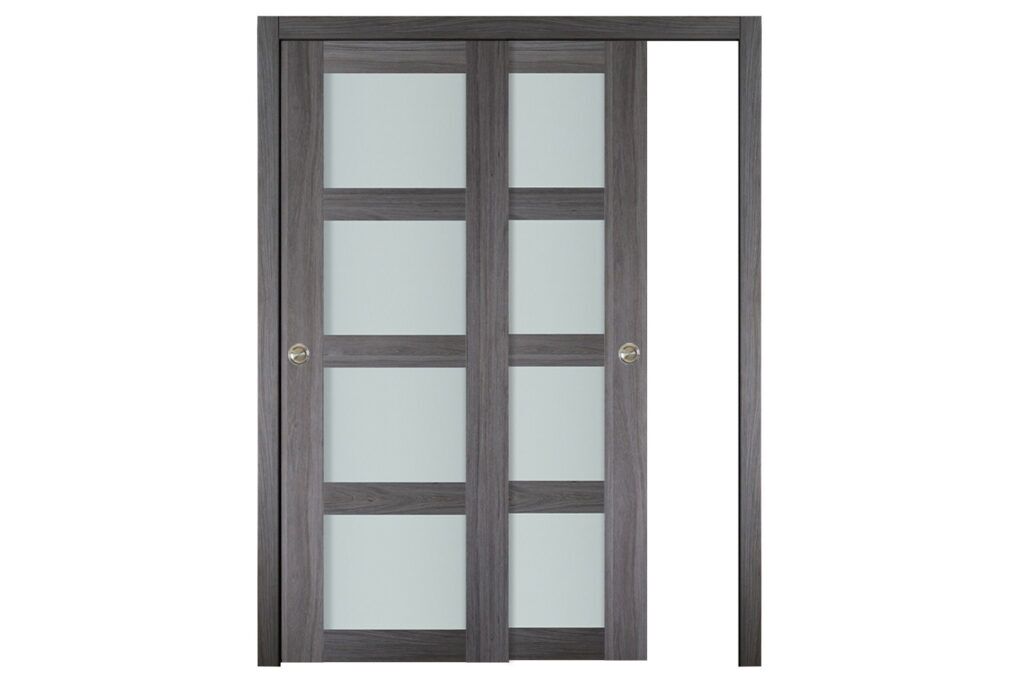 Nova Italia Vetro 4 Lite Swiss Elm Laminate Interior Door - Bypass Door