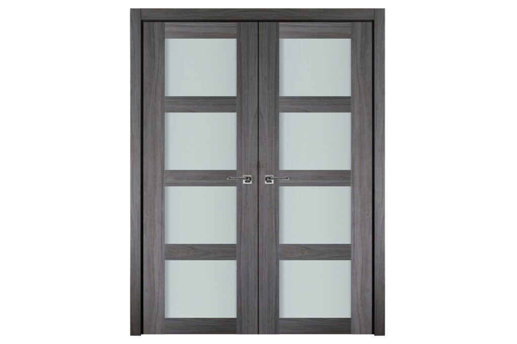 Nova Italia Vetro 4 Lite Swiss Elm Laminate Interior Door - Double Door