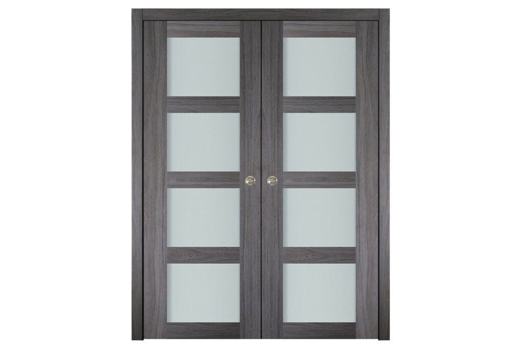 Nova Italia Vetro 4 Lite Swiss Elm Laminate Interior Door - Double Pocket