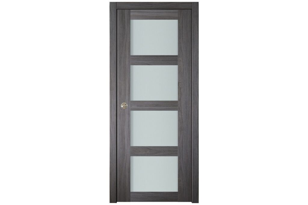 Nova Italia Vetro 4 Lite Swiss Elm Laminate Interior Door - Single Pocket