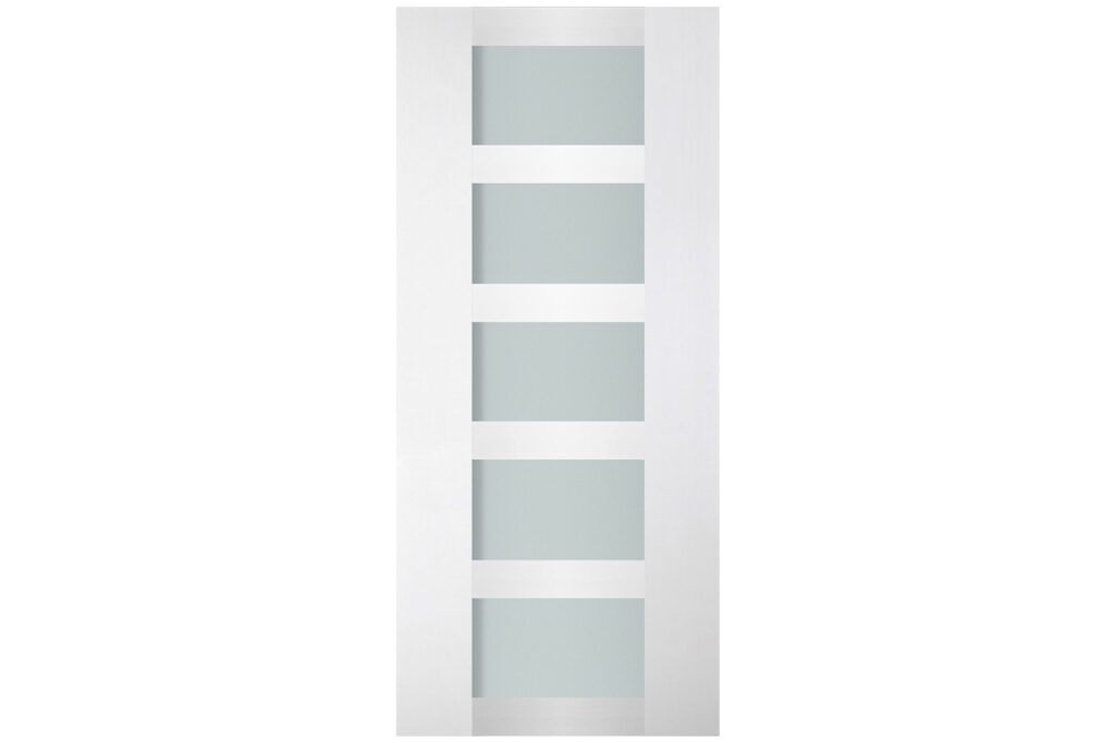 Nova Italia Vetro 5 Lite Alaskan White Laminate Interior Door - Slab