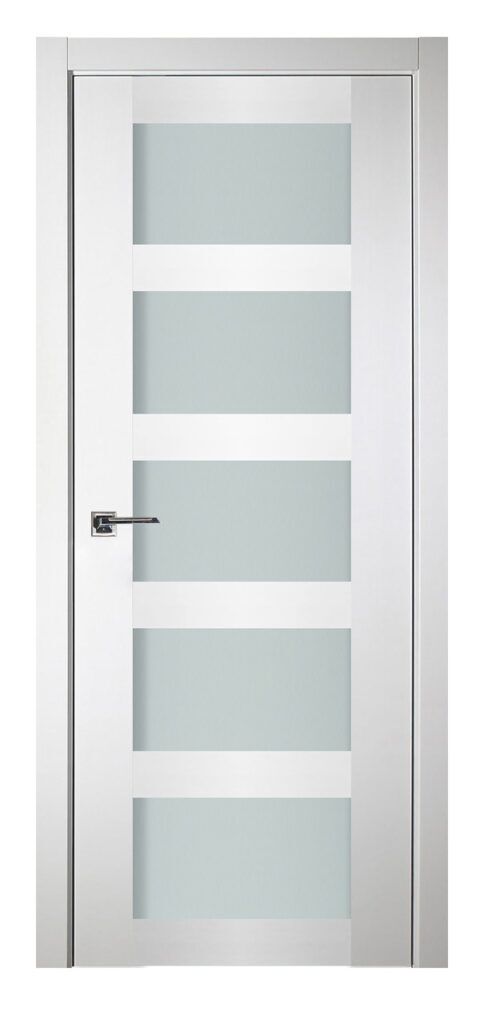 Nova Italia Vetro 5 Lite Alaskan White Laminate Interior Door