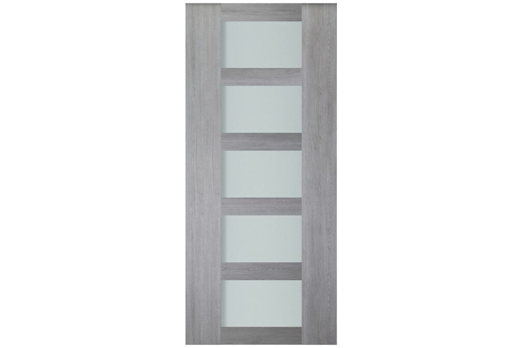Nova Italia Vetro 5 Lite Light Grey Laminate Interior Door - Slab
