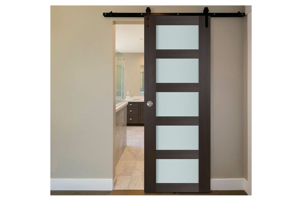 Nova Italia Vetro 5 Lite Premium Wenge Laminate Interior Door - Barn Door