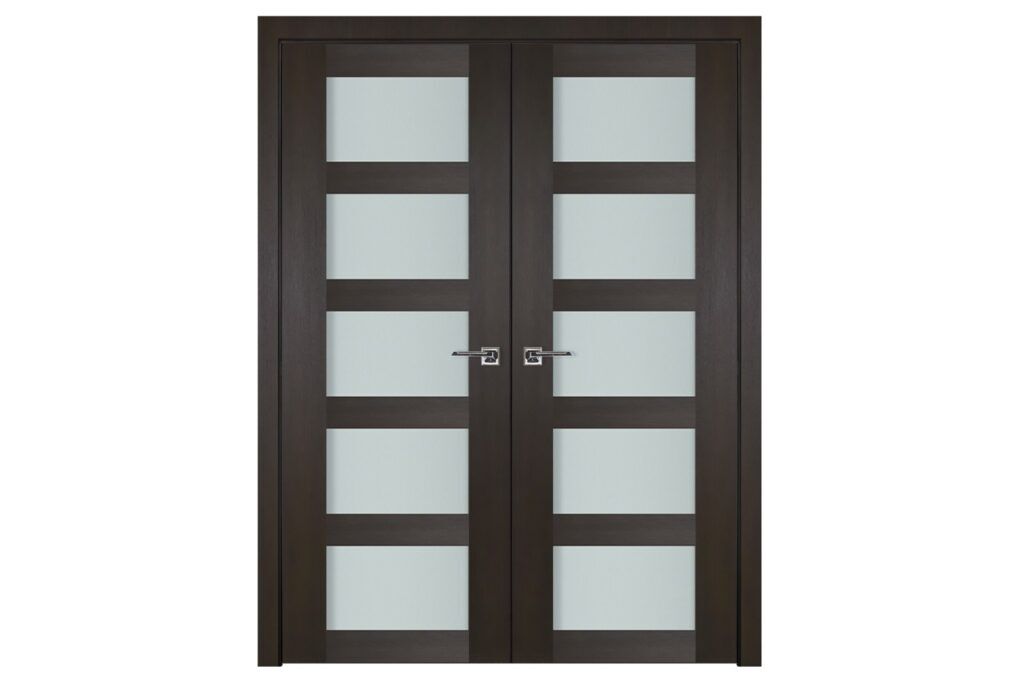 Nova Italia Vetro 5 Lite Premium Wenge Laminate Interior Door - Double Door