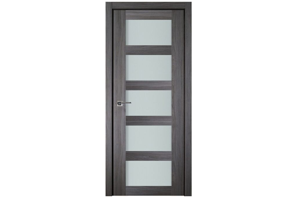 Nova Italia Vetro 5 Lite Swiss Elm Laminate Interior Door - Single Door