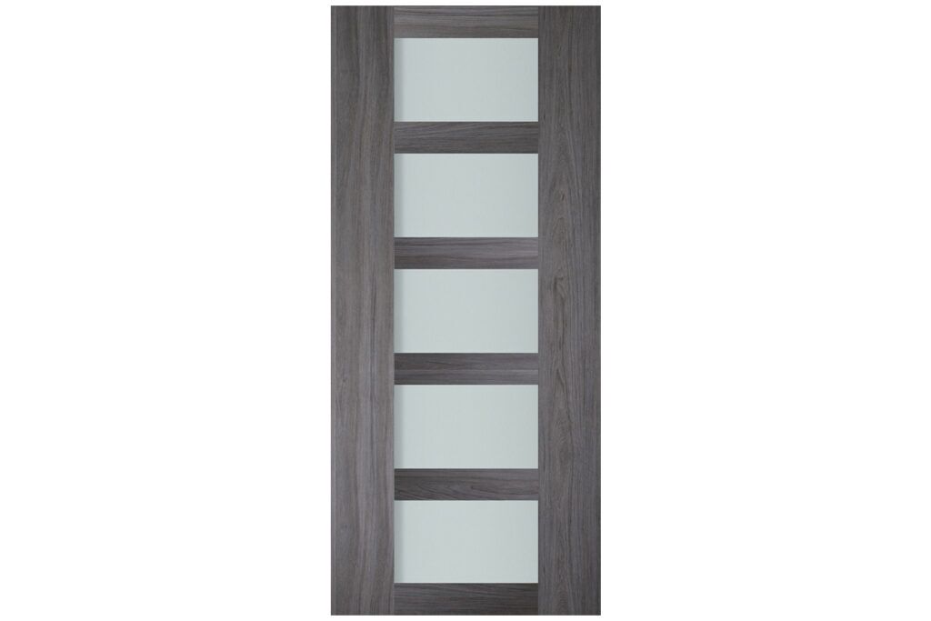 Nova Italia Vetro 5 Lite Swiss Elm Laminate Interior Door - Slab