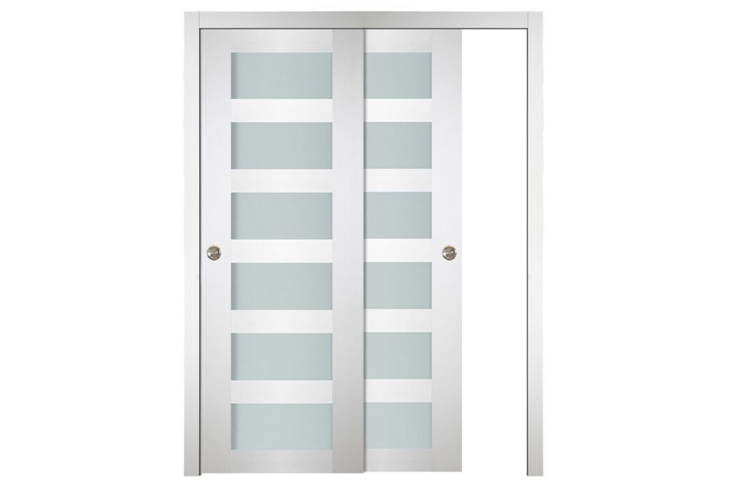 Nova Italia Vetro 6 Lite Alaskan White Laminate Interior Door - Bypass Door