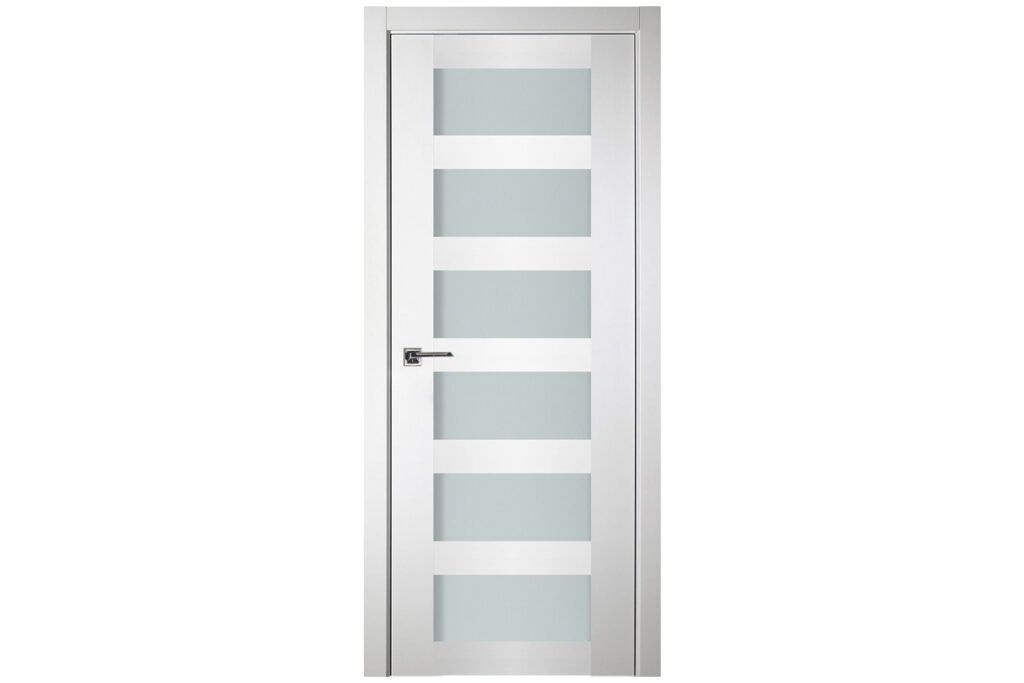 Nova Italia Vetro 6 Lite Alaskan White Laminate Interior Door - Single Door