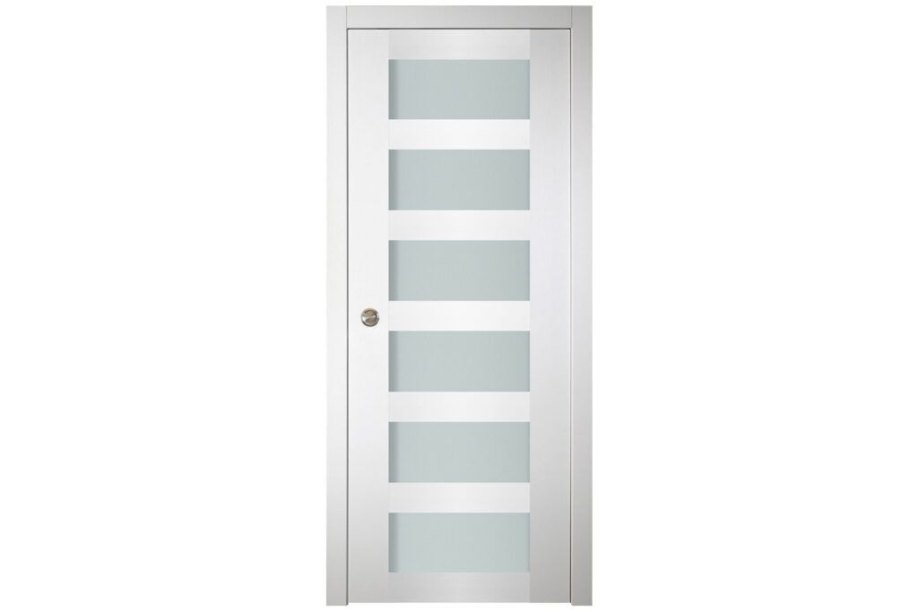 Nova Italia Vetro 6 Lite Alaskan White Laminate Interior Door - Single Pocket