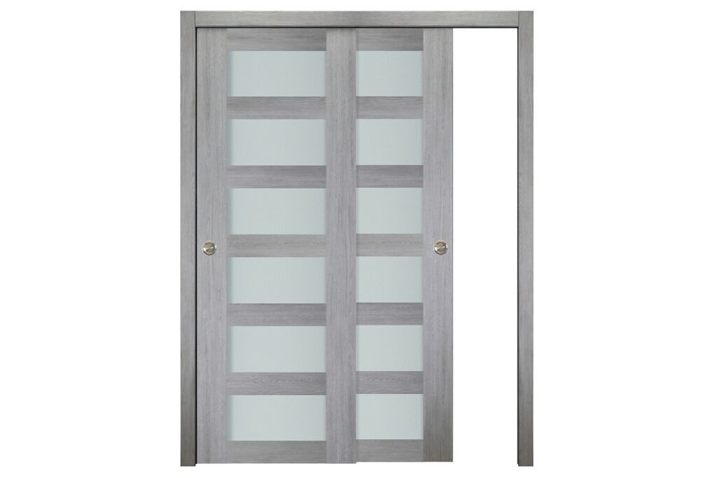 Nova Italia Vetro 6 Lite Light Grey Laminate Interior Door - Bypass Door
