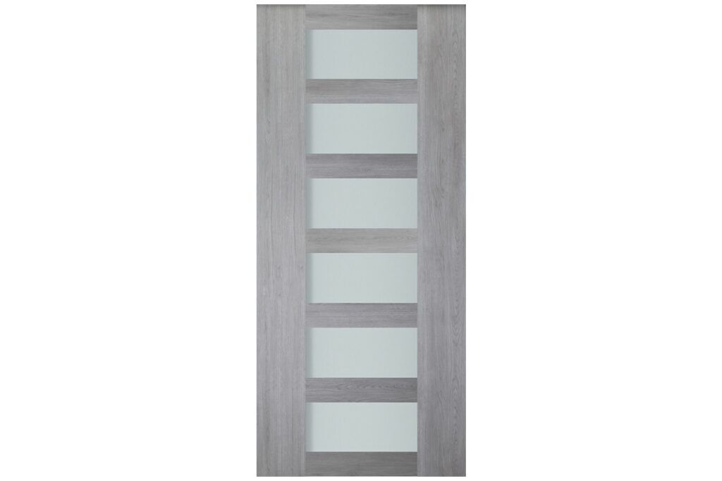 Nova Italia Vetro 6 Lite Light Grey Laminate Interior Door - Slab